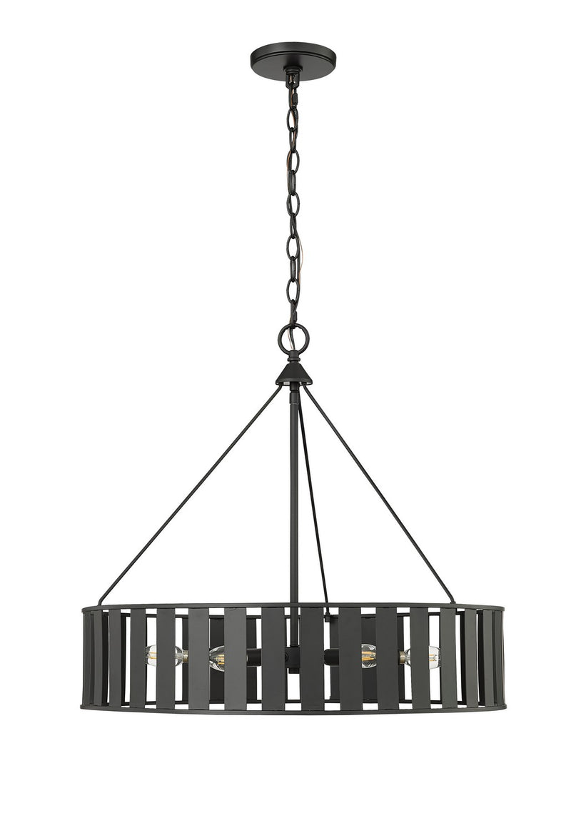 Millennium 27006-MB Six Light Chandelier, Matte Black