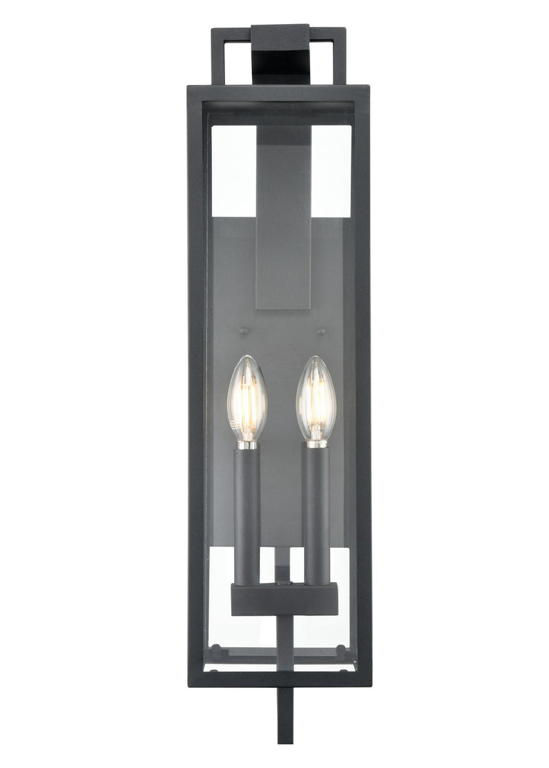 Millennium 280002-TBK Two Light Outdoor Wall Sconce, Textured Black