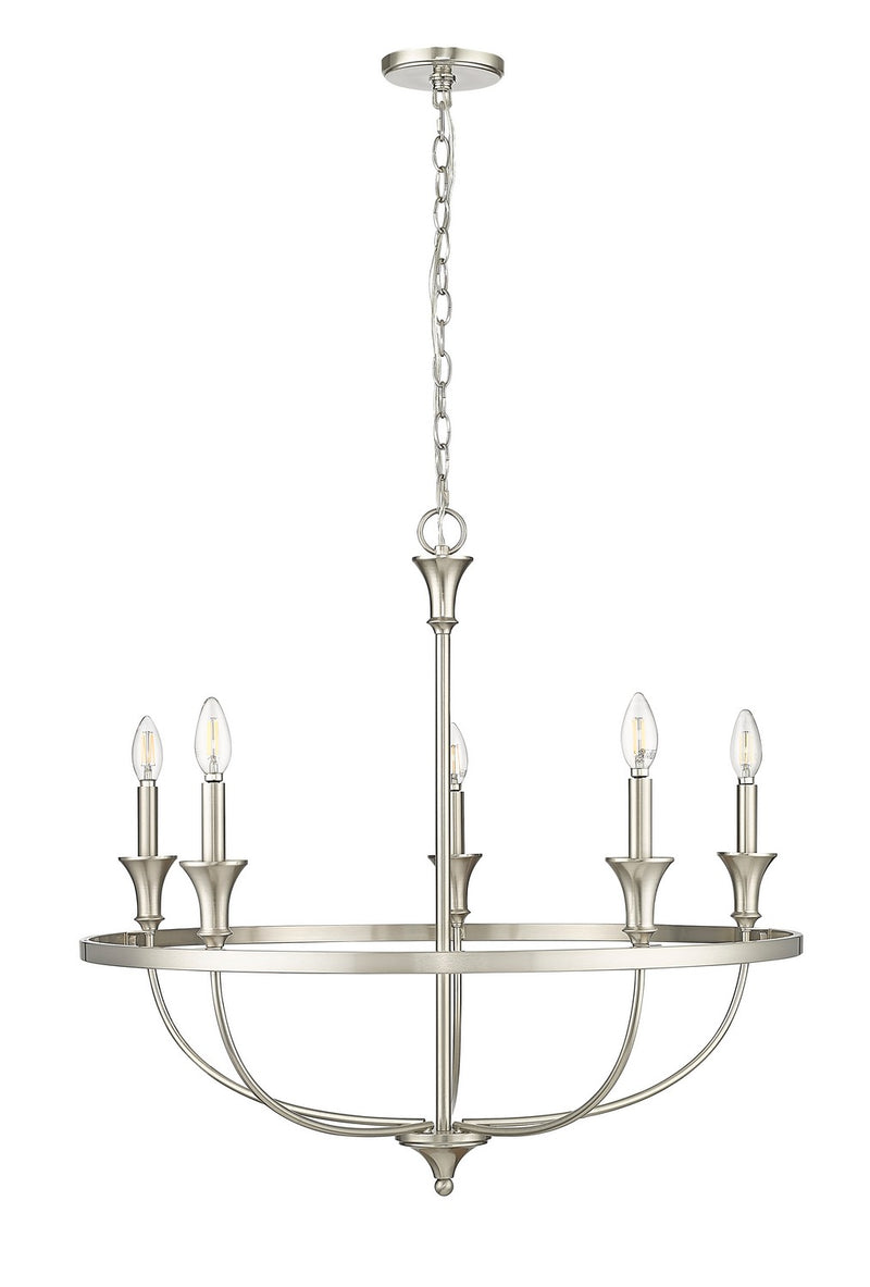 Millennium 28005-BN Five Light Chandelier, Brushed Nickel