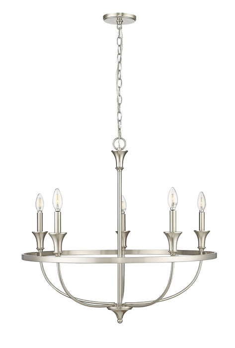 Millennium 28005-BN Five Light Chandelier, Brushed Nickel