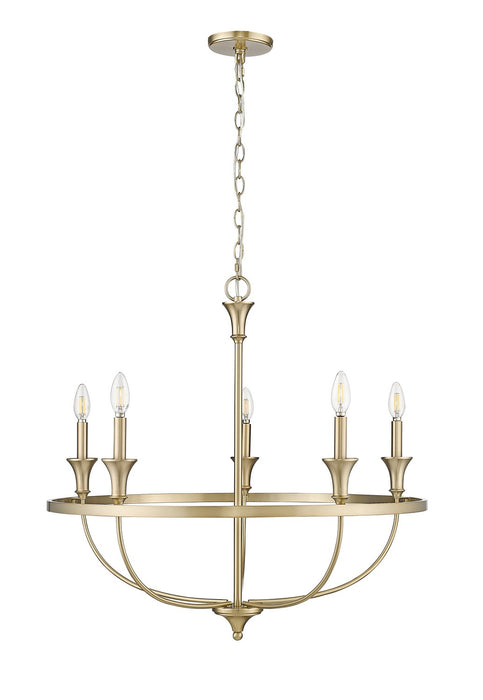 Millennium 28005-MG Five Light Chandelier, Modern Gold