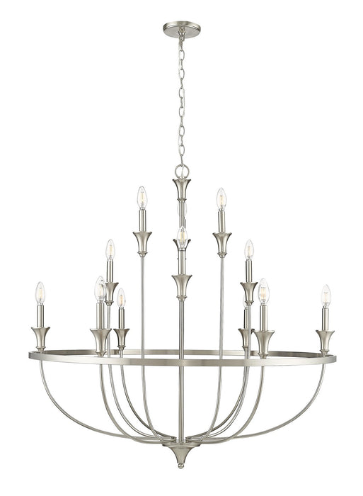 Millennium 28012-BN 12 Light Chandelier, Brushed Nickel