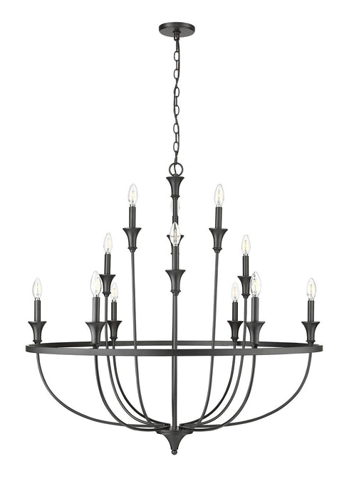 Millennium 28012-MB 12 Light Chandelier, Matte Black