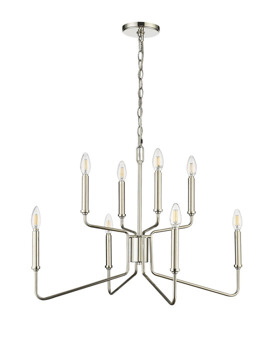 Millennium 29008-PN Eight Light Chandelier, Polished Nickel