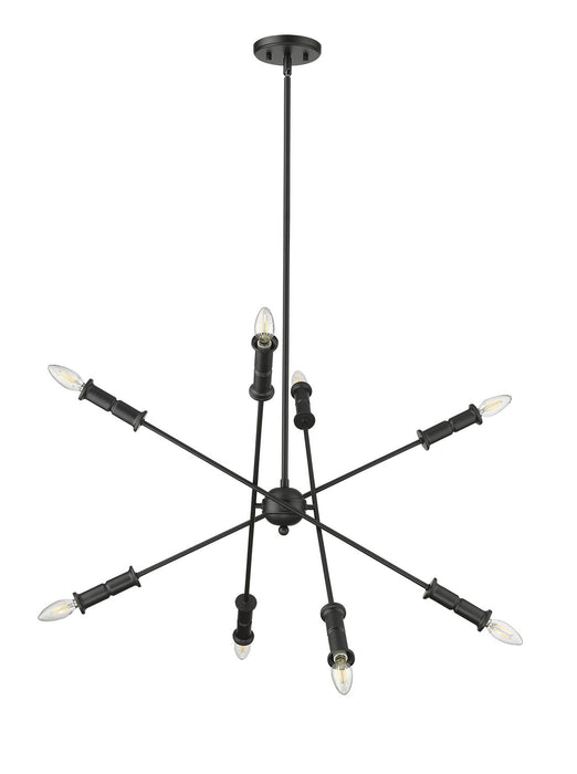 Millennium 29108-MB Eight Light Chandelier, Matte Black