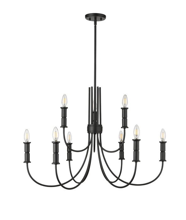 Millennium 29209-MB Nine Light Chandelier, Matte Black