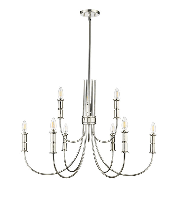 Millennium 29209-PN Nine Light Chandelier, Polished Nickel