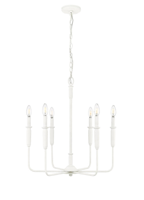 Millennium 29306-TWH Six Light Chandelier, Textured White