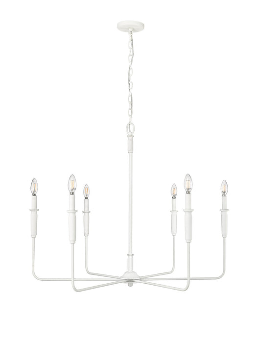 Millennium 29406-TWH Six Light Chandelier, Textured White