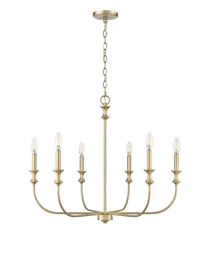 Millennium 29506-VB Six Light Chandelier, Vintage Brass