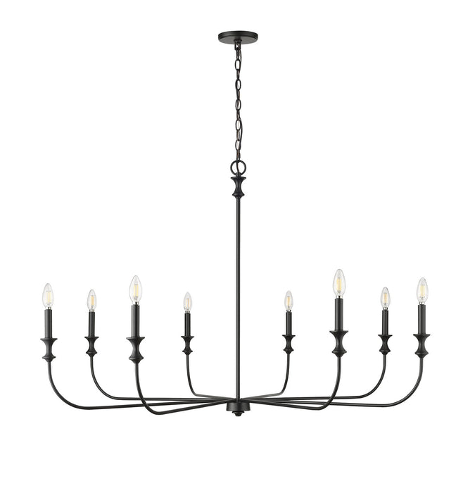 Millennium 29608-MB Eight Light Chandelier, Matte Black