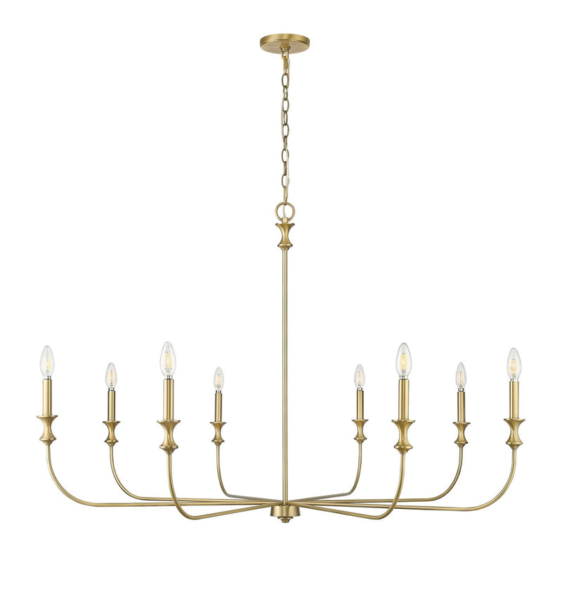 Millennium 29608-VB Eight Light Chandelier, Vintage Brass
