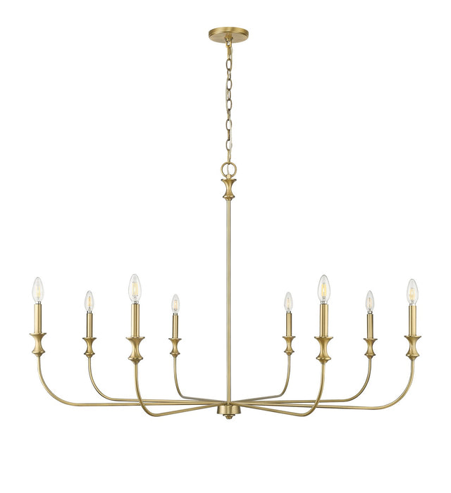 Millennium 29608-VB Eight Light Chandelier, Vintage Brass