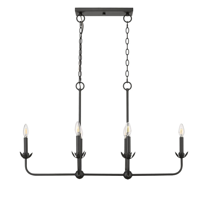 Millennium 29806-MB Six Light Chandelier, Matte Black