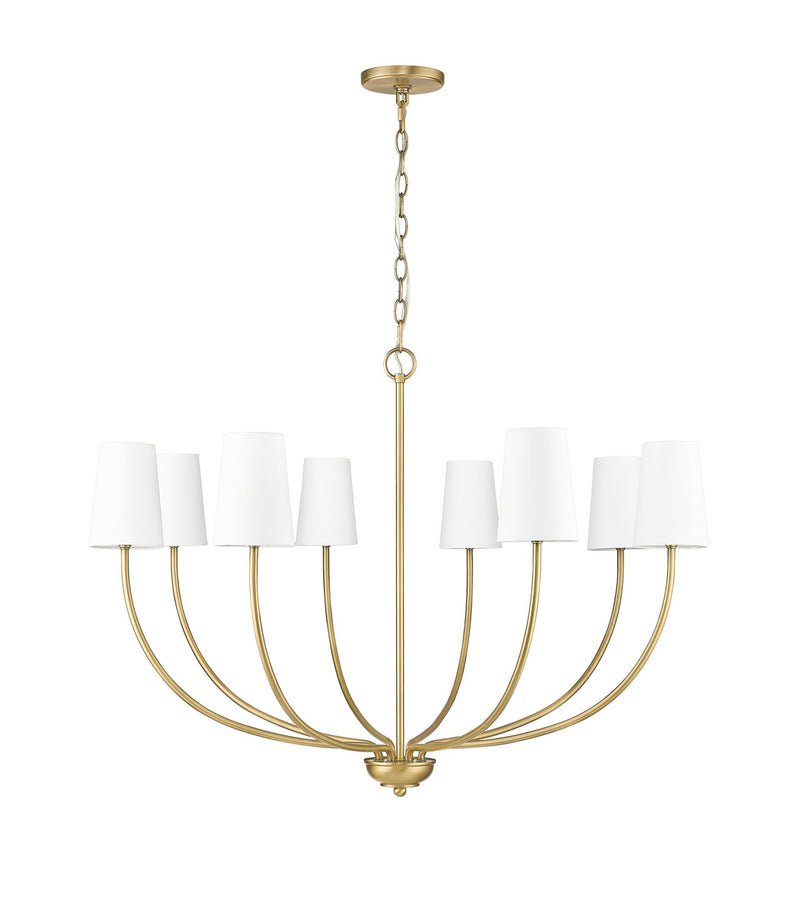 Millennium 29908-VB Eight Light Chandelier, Vintage Brass