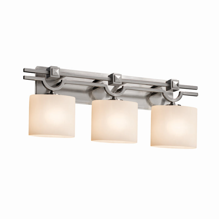Justice Designs FSN-8503-30-OPAL-NCKL Three Light Bath Bar, Brushed Nickel