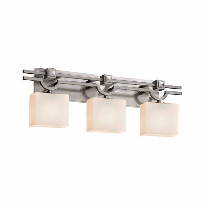 Justice Designs FSN-8503-55-OPAL-NCKL Three Light Bath Bar, Brushed Nickel