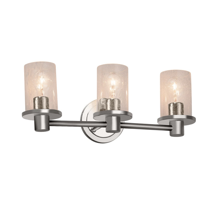 Justice Designs FSN-8513-10-SEED-NCKL Three Light Bath Bar, Brushed Nickel