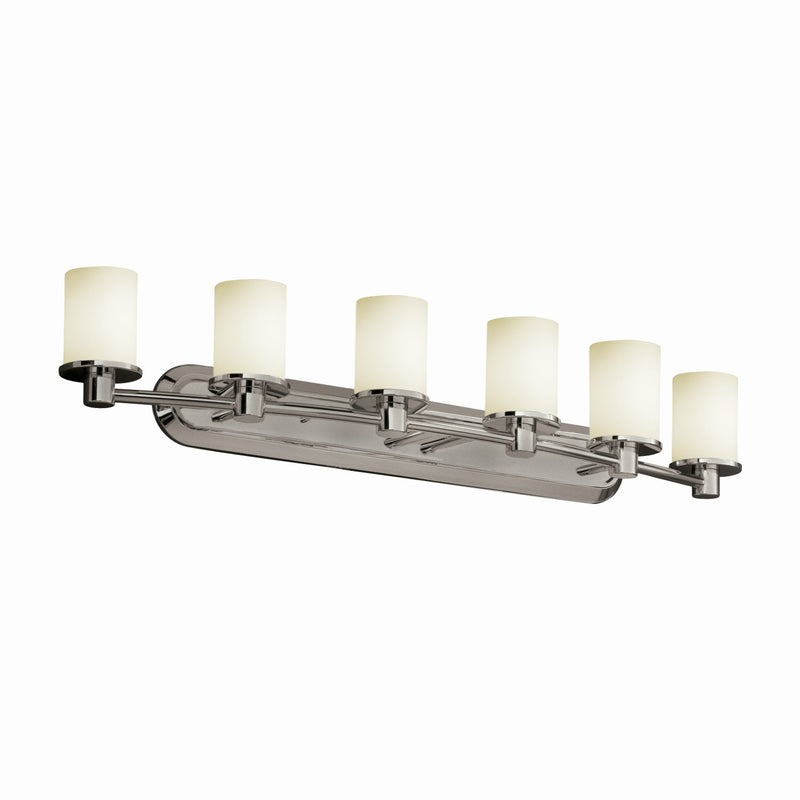 Justice Designs FSN-8516-10-OPAL-NCKL Six Light Bath Bar, Brushed Nickel