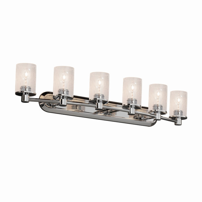 Justice Designs FSN-8516-10-SEED-CROM Six Light Bath Bar, Polished Chrome