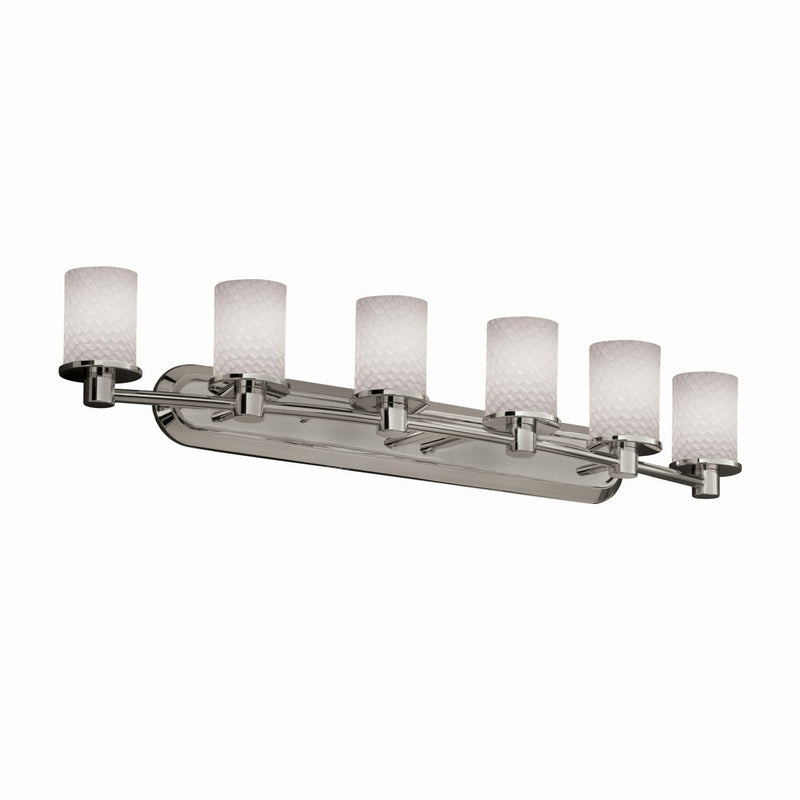 Justice Designs FSN-8516-10-WEVE-NCKL Six Light Bath Bar, Brushed Nickel