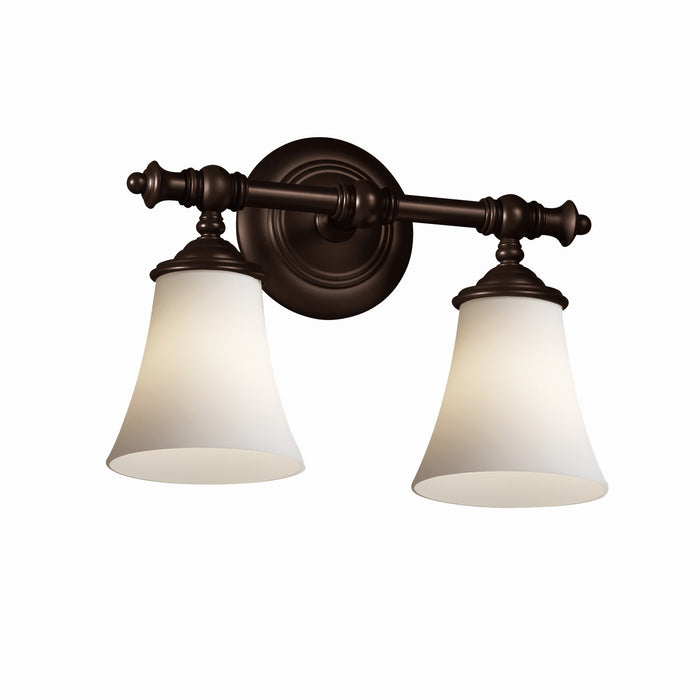 Justice Designs FSN-8522-20-OPAL-DBRZ Two Light Bath Bar, Dark Bronze