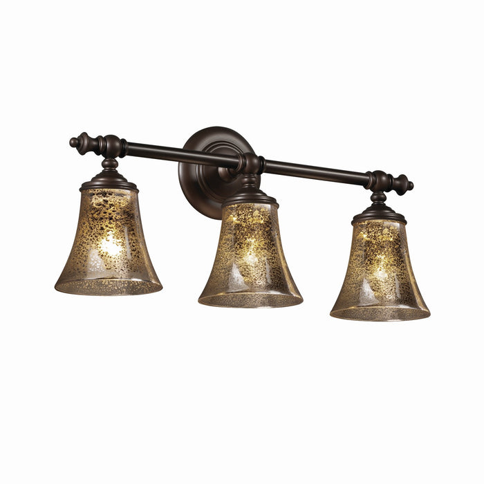 Justice Designs FSN-8523-20-MROR-DBRZ Three Light Bath Bar, Dark Bronze