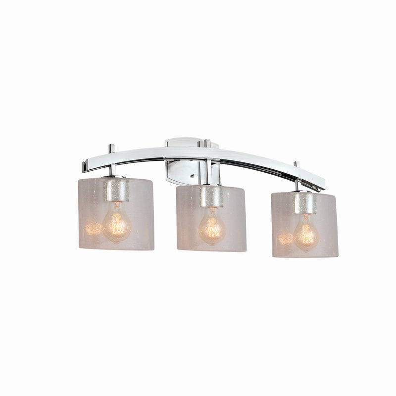 Justice Designs FSN-8593-30-SEED-CROM Three Light Bath Bar, Polished Chrome