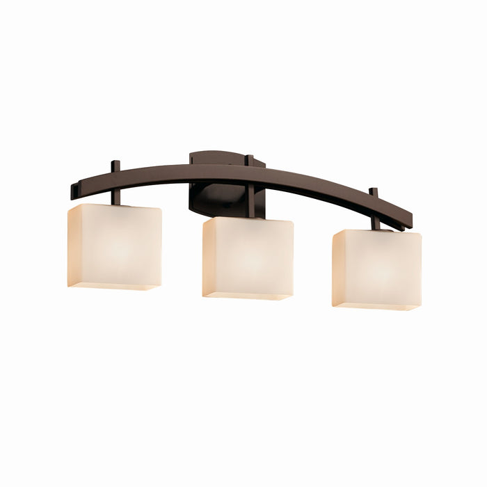 Justice Designs FSN-8593-55-OPAL-DBRZ Three Light Bath Bar, Dark Bronze