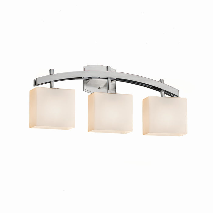 Justice Designs FSN-8593-55-OPAL-NCKL Three Light Bath Bar, Brushed Nickel