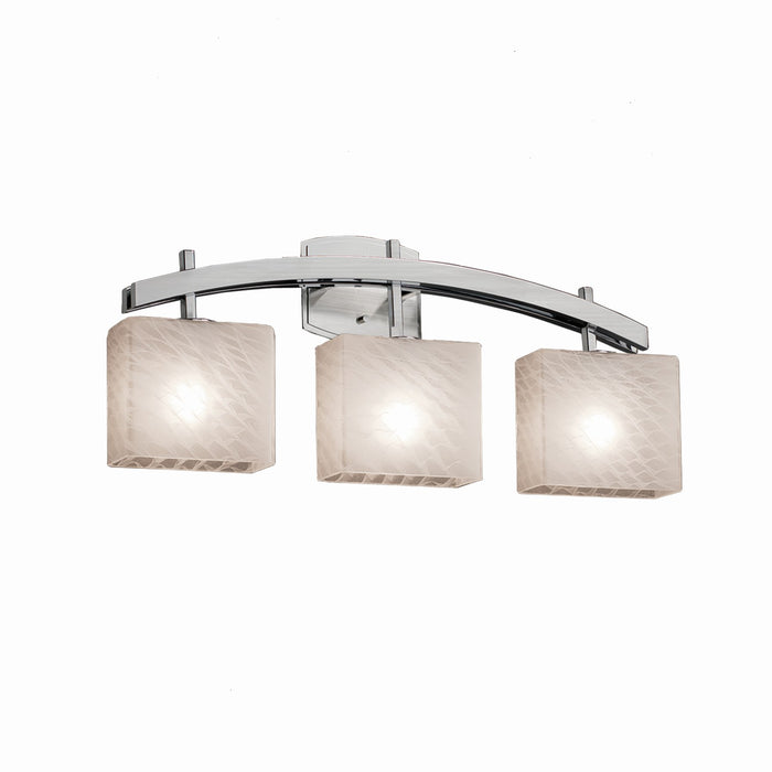 Justice Designs FSN-8593-55-WEVE-NCKL Three Light Bath Bar, Brushed Nickel