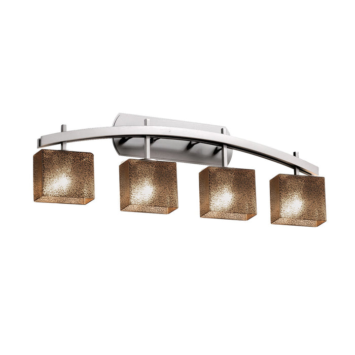 Justice Designs FSN-8594-55-MROR-NCKL Four Light Bath Bar, Brushed Nickel