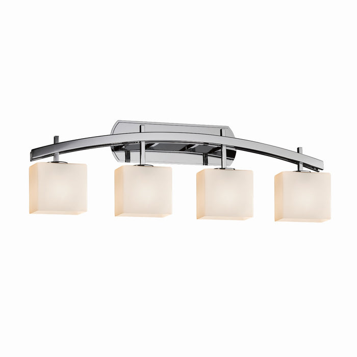 Justice Designs FSN-8594-55-OPAL-CROM Four Light Bath Bar, Polished Chrome