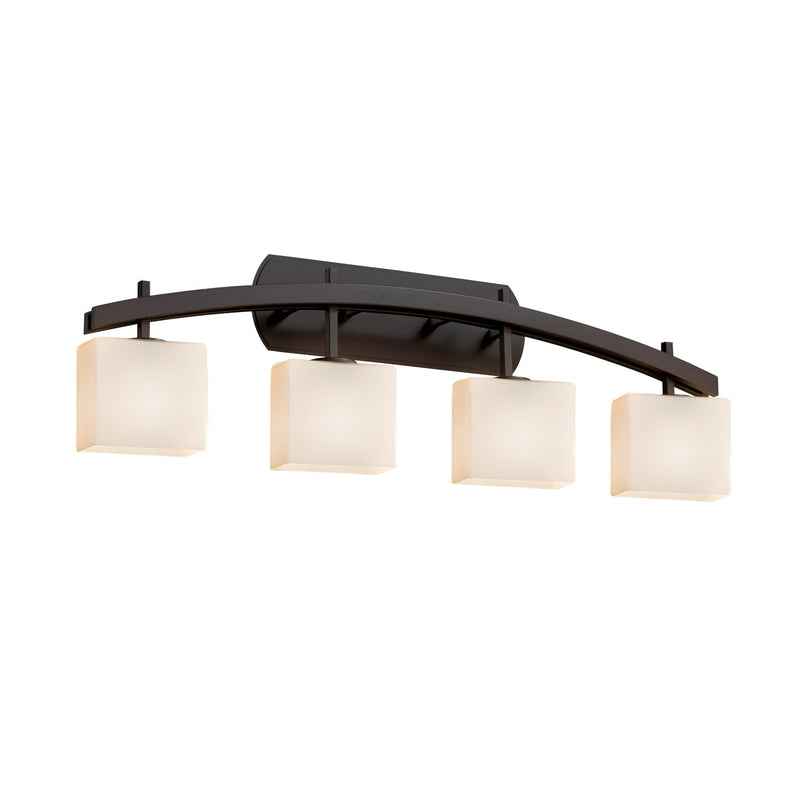 Justice Designs FSN-8594-55-OPAL-DBRZ Four Light Bath Bar, Dark Bronze