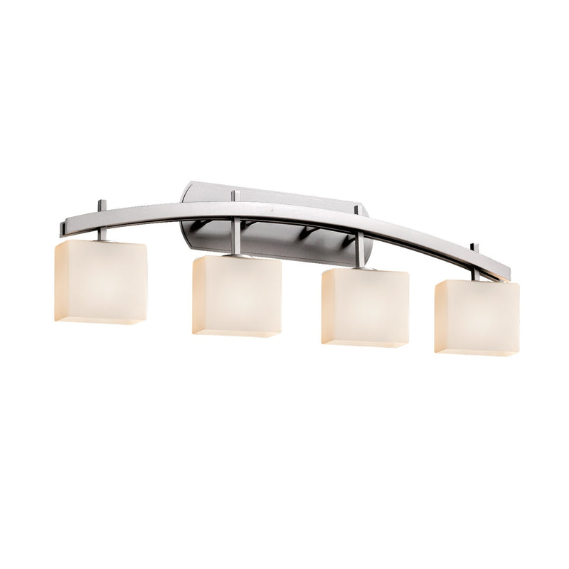Justice Designs FSN-8594-55-OPAL-NCKL Four Light Bath Bar, Brushed Nickel