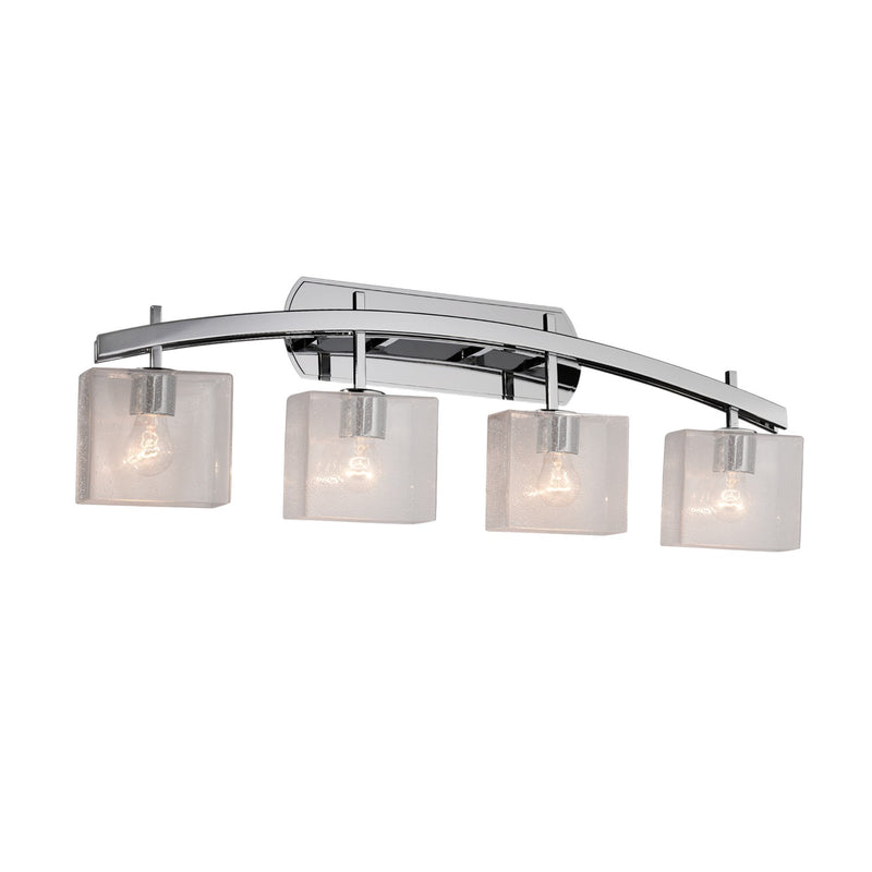 Justice Designs FSN-8594-55-SEED-CROM Four Light Bath Bar, Polished Chrome
