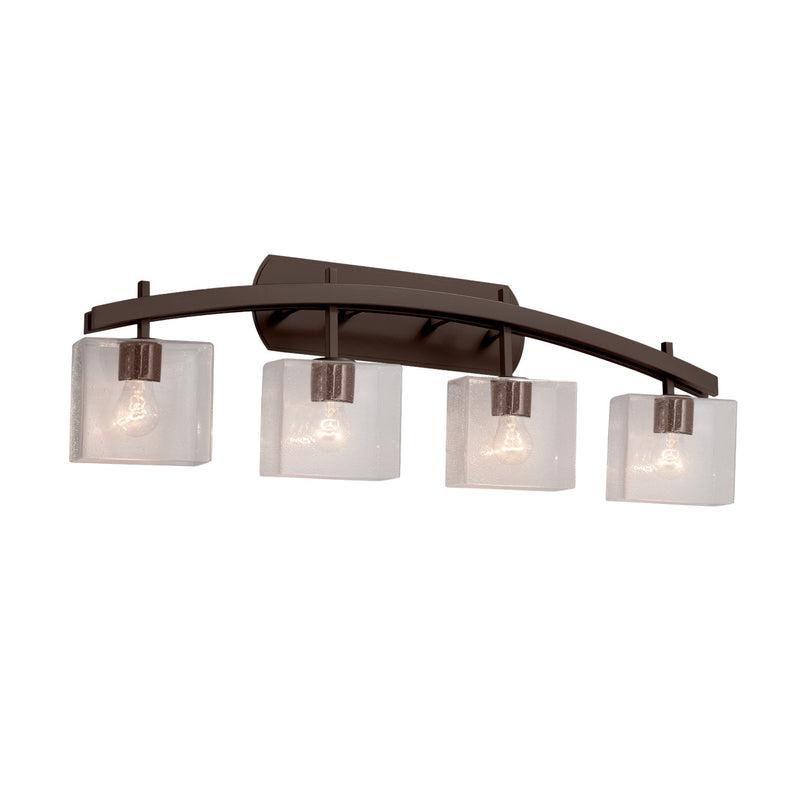 Justice Designs FSN-8594-55-SEED-DBRZ Four Light Bath Bar, Dark Bronze