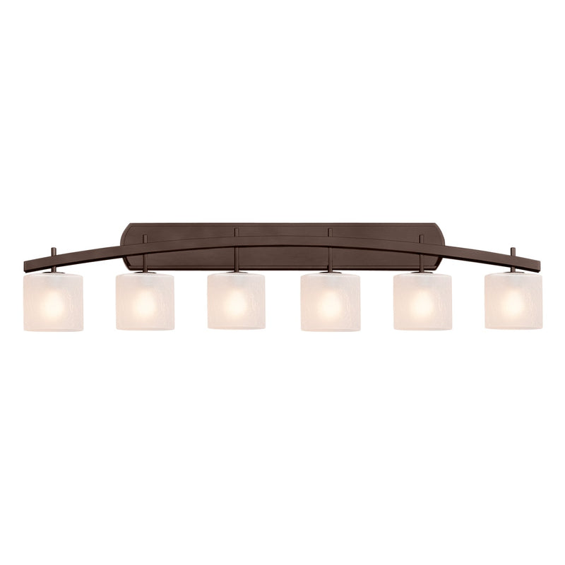 Justice Designs FSN-8596-30-FRCR-DBRZ Six Light Bath Bar, Dark Bronze