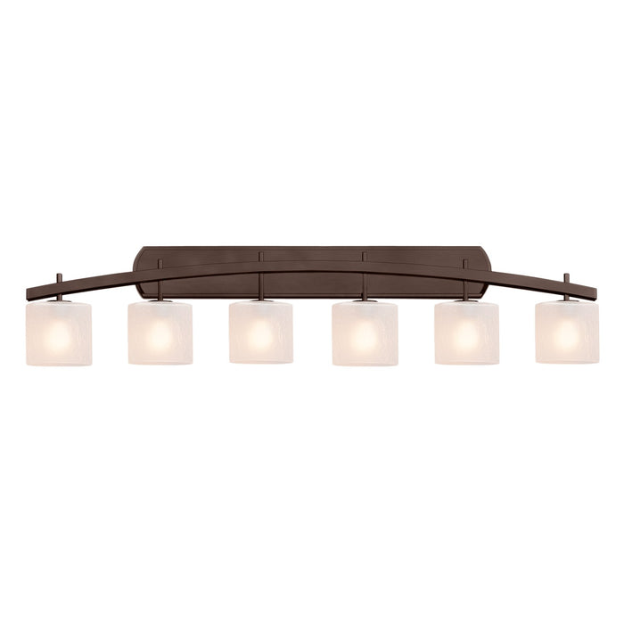 Justice Designs FSN-8596-30-FRCR-DBRZ Six Light Bath Bar, Dark Bronze