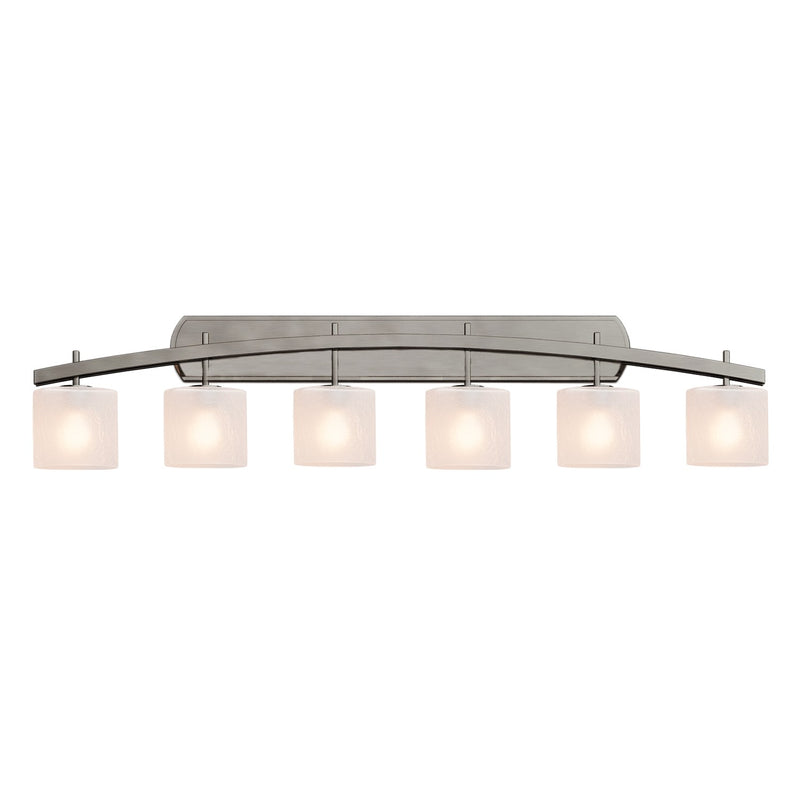 Justice Designs FSN-8596-30-FRCR-NCKL Six Light Bath Bar, Brushed Nickel