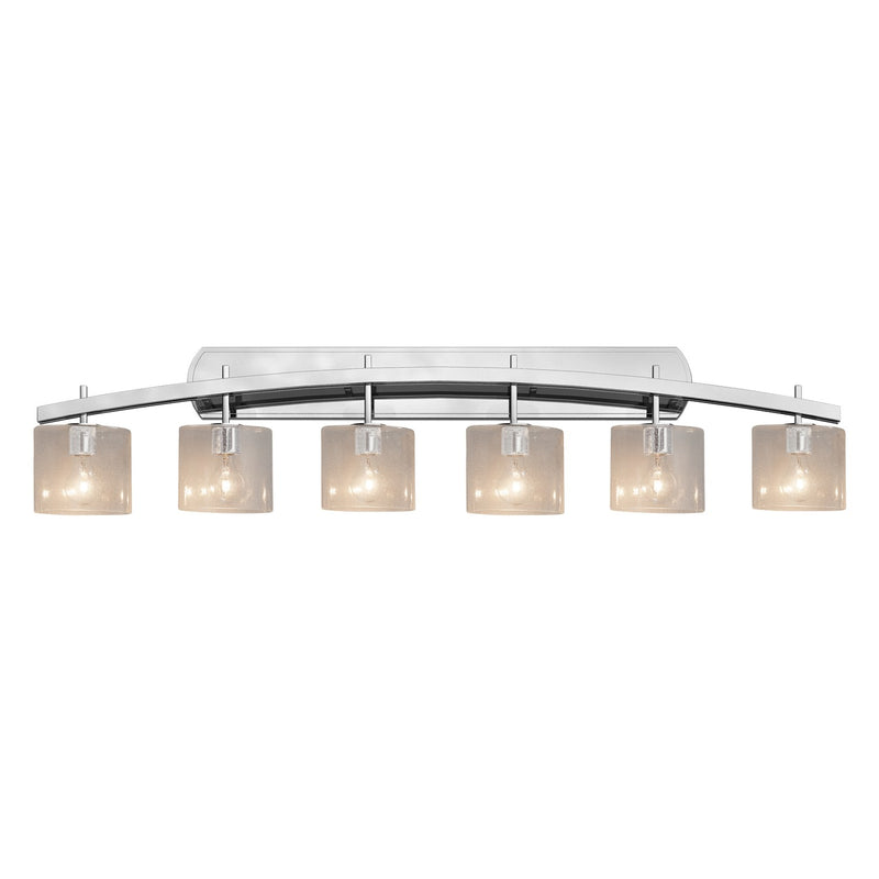 Justice Designs FSN-8596-30-SEED-CROM Six Light Bath Bar, Polished Chrome