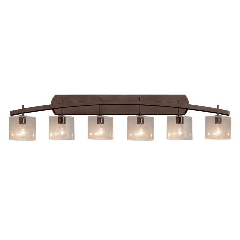 Justice Designs FSN-8596-30-SEED-DBRZ Six Light Bath Bar, Dark Bronze