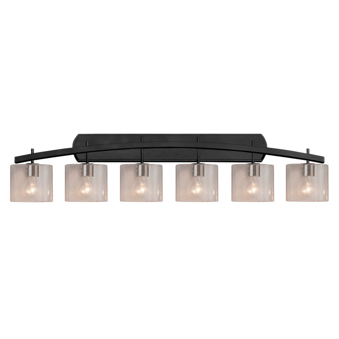 Justice Designs FSN-8596-30-SEED-MBLK Six Light Bath Bar, Matte Black