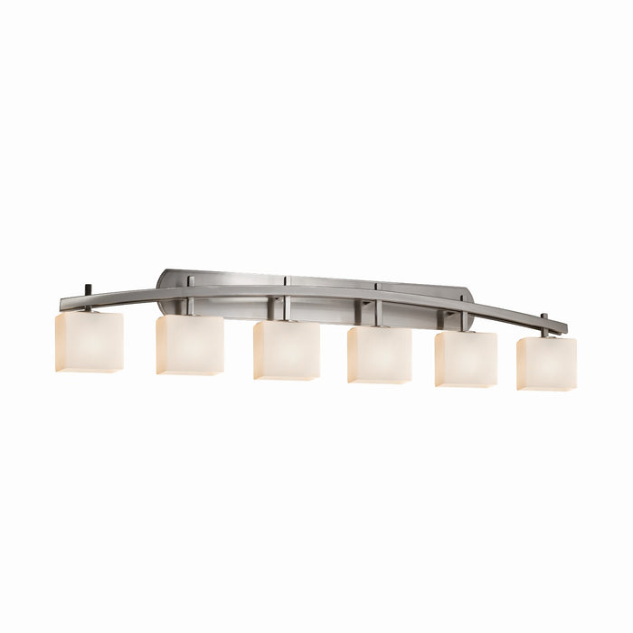 Justice Designs FSN-8596-55-OPAL-NCKL-LED6-4200 LED Bath Bar, Brushed Nickel