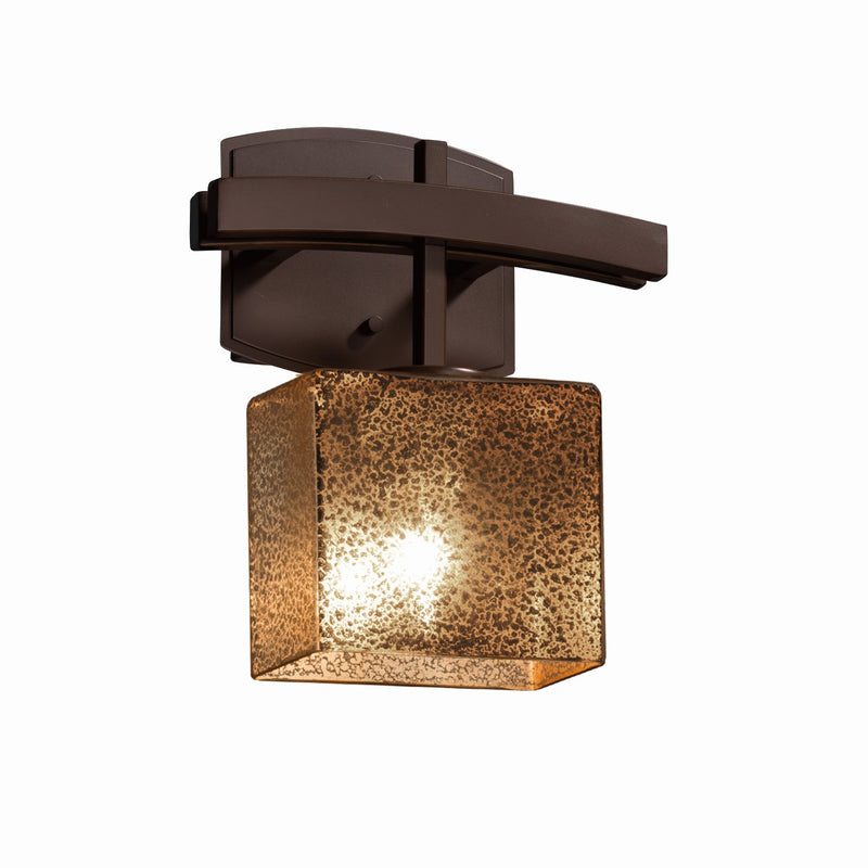 Justice Designs FSN-8597-55-MROR-DBRZ One Light Wall Sconce, Dark Bronze