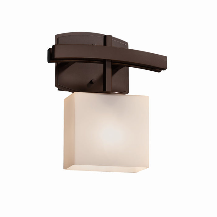 Justice Designs FSN-8597-55-OPAL-DBRZ One Light Wall Sconce, Dark Bronze
