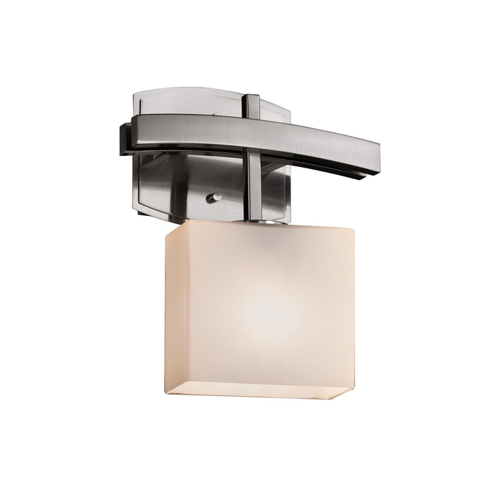 Justice Designs FSN-8597-55-OPAL-NCKL One Light Wall Sconce, Brushed Nickel