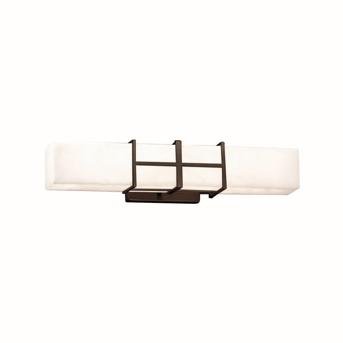 Justice Designs FSN-8640-OPAL-DBRZ LED Linear Bath Bar, Dark Bronze