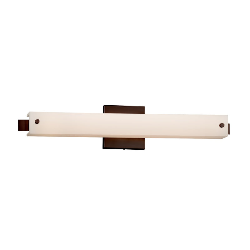 Justice Designs FSN-8681-OPAL-DBRZ LED Linear Bath Bar, Dark Bronze