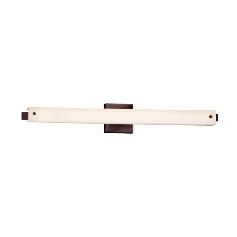 Justice Designs FSN-8685-OPAL-DBRZ LED Linear Bath Bar, Dark Bronze